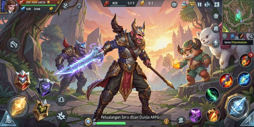 Screenshot gameplay 9ZK yang menampilkan pertempuran seru dan karakter berjuang.