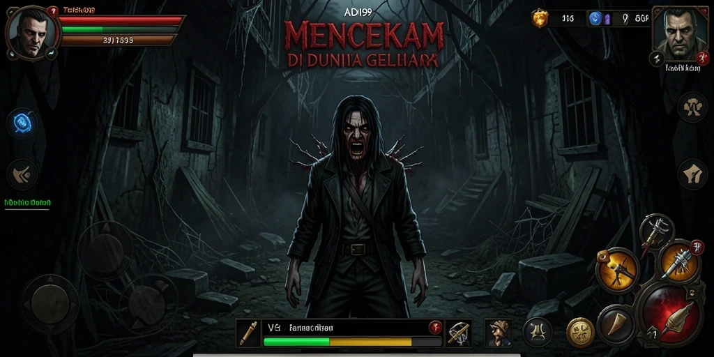 Screenshot menampilkan gameplay menyeramkan dalam ADI99.