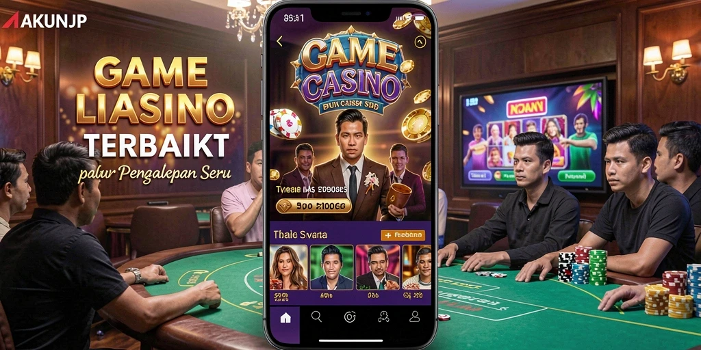 Screenshot gameplay Live Casino AKUNJP menampilkan dealer dan pemain aktif.