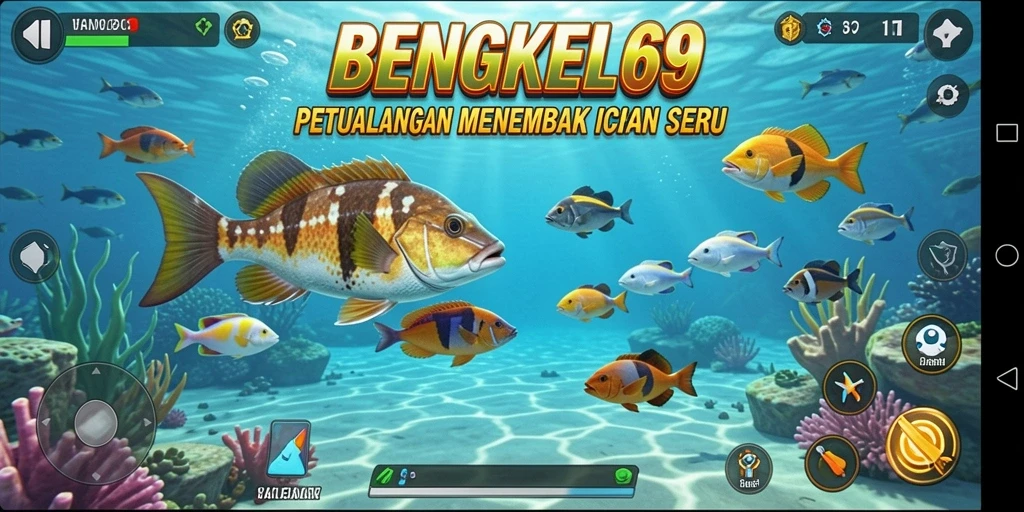 Screenshot BENGKEL69 menampilkan gameplay seru Tembak Ikan.