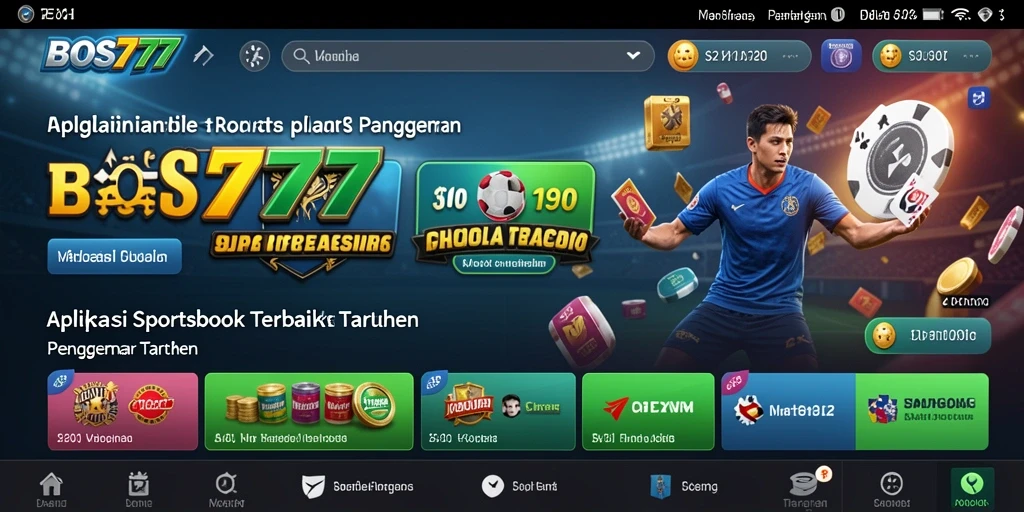 Tampilan utama BOS777 menampilkan berbagai opsi taruhan olahraga.