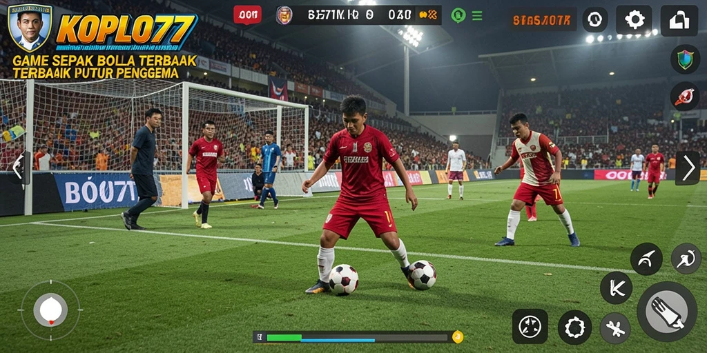 Gameplay KOPLO77 yang mendebarkan di lapangan sepak bola.