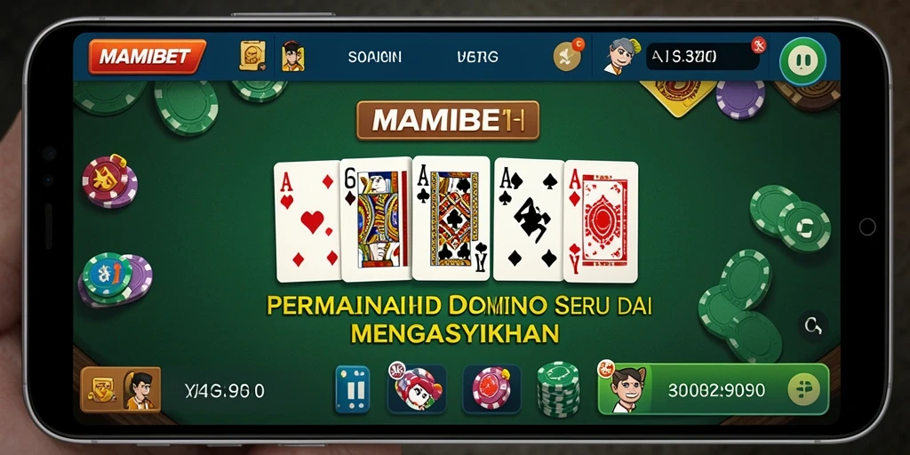 Tampilan gameplay MAMIBET yang menarik saat bermain Domino.