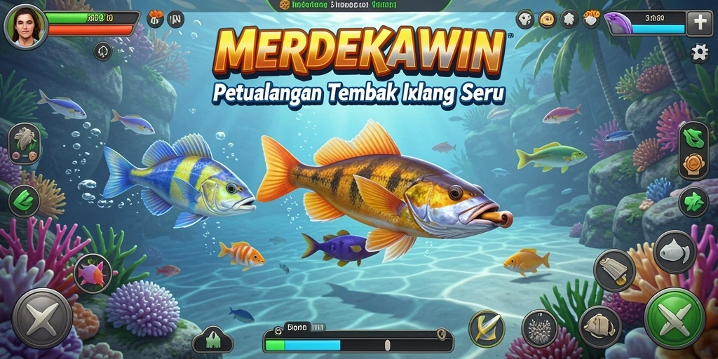 Gameplay seru dengan berbagai ikan yang menarik.