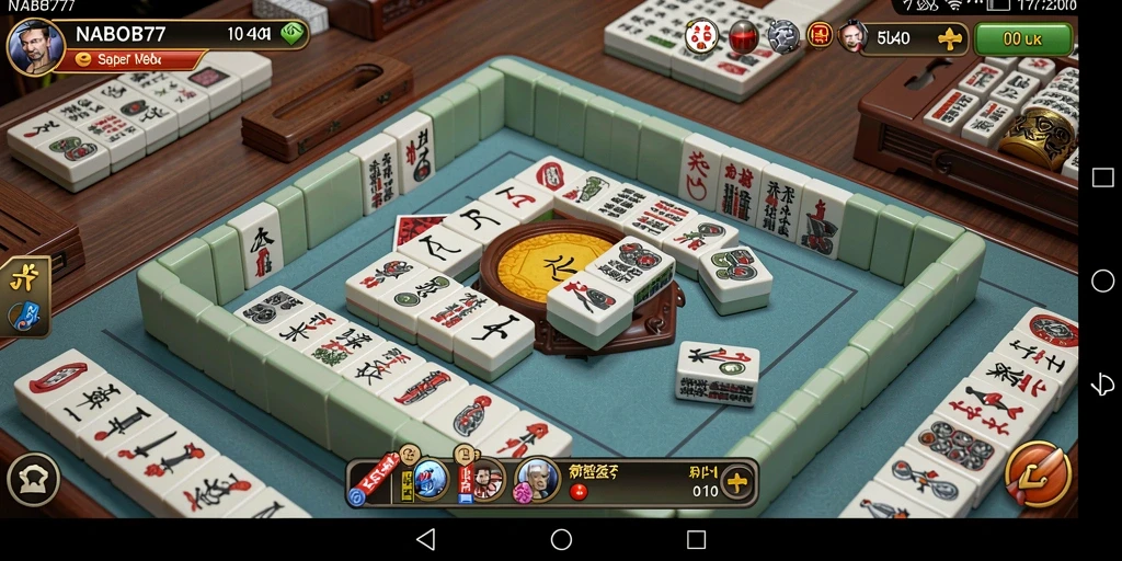 Tangkapan layar utama NABOB77 menampilkan aksi permainan Mahjong yang mendebarkan.