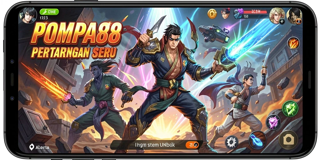Screenshot POMPA88 menampilkan aksi pertarungan yang mendebarkan.