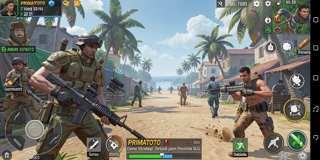 Tangkapan layar gameplay menampilkan pertempuran strategis di PRIMATOTO.