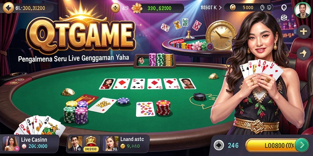 Tampilan gameplay menarik dari QTGAME Live Casino dengan dealer profesional.