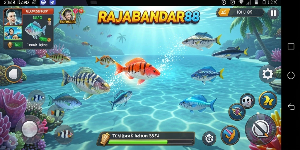 Tampilan gameplay seru Tembak Ikan di RAJABANDAR88.