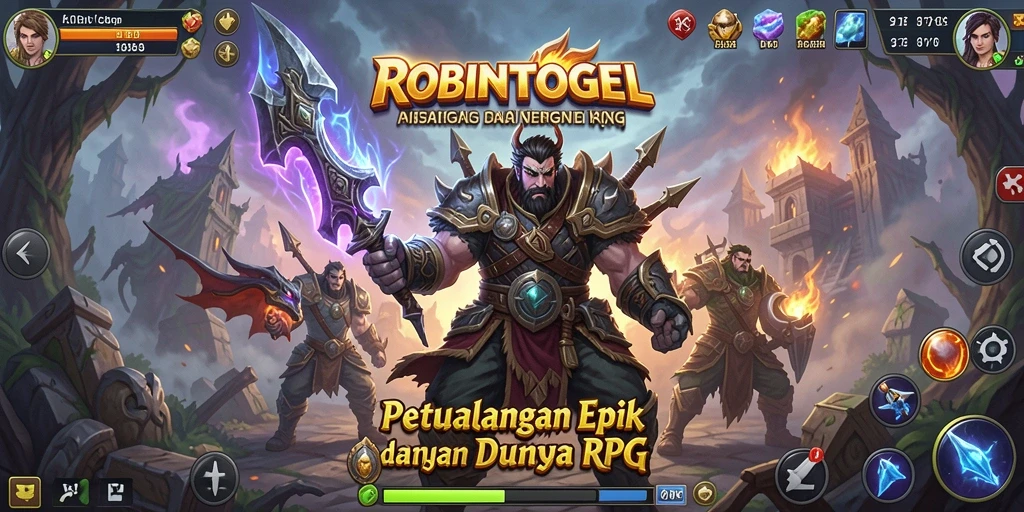 Tangkapan layar utama dari gameplay ROBINTOGEL menunjukkan petualangan mendebarkan di dunia RPG.