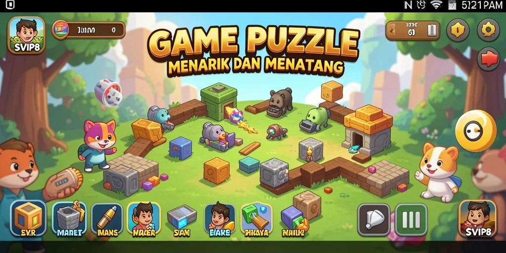 Screenshot gameplay SVIP8 dengan berbagai teka-teki yang menantang.