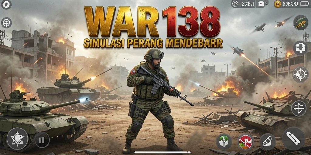 Screenshot gameplay WAR138 yang menunjukkan pertempuran mendebarkan.